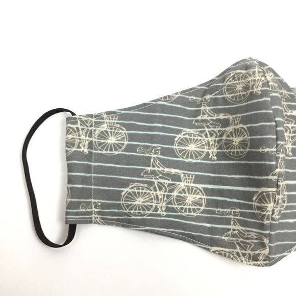 2/$15 - Bicycle Mask, Bikes & Stripes Face Mask with Filti Filter - Picture 5 of 13